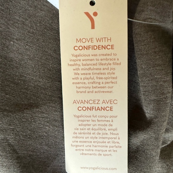 Yogalicious 2PC Brown Lounge Set with Gold Zipper SZ.S - Picture 10 of 11